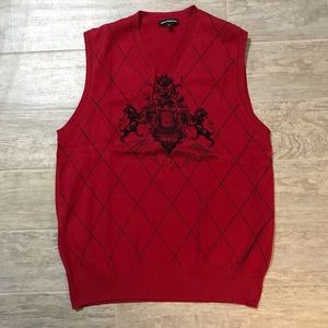 Express Designs Mens Red Sweater Vest Pullover XL